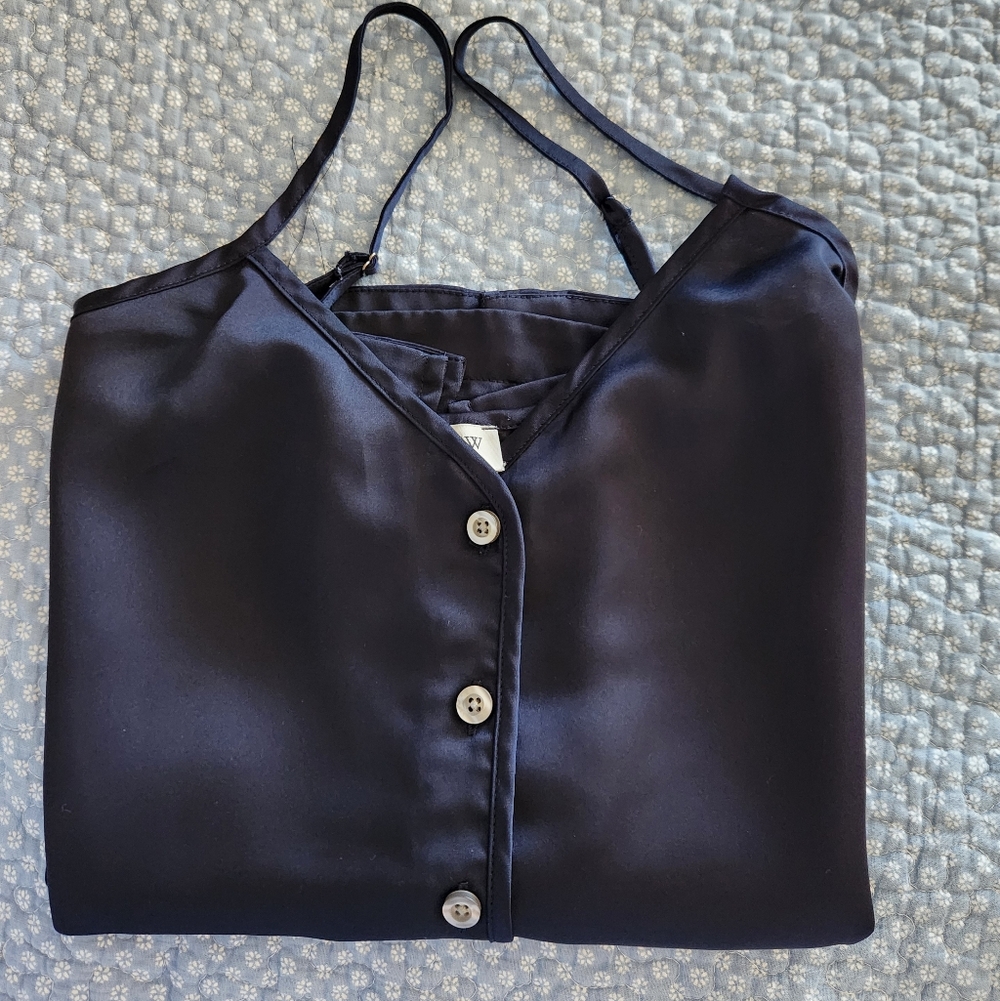 J. Crew Navy Blue Satin Feel Camisole Top